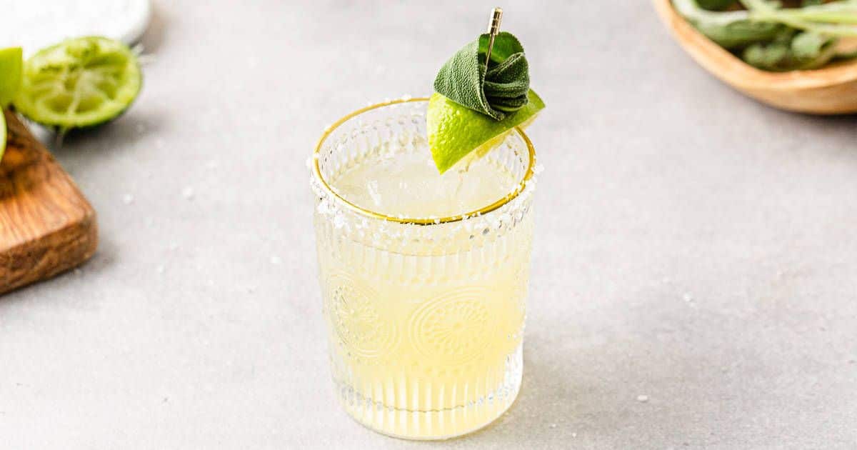 Sage Margarita on the Rocks - a refreshing herbal twist on a margarita