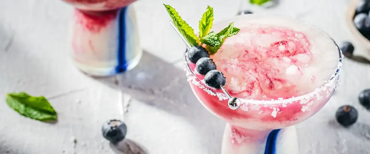 Blueberry Ginger Mint Frozen Margaritas