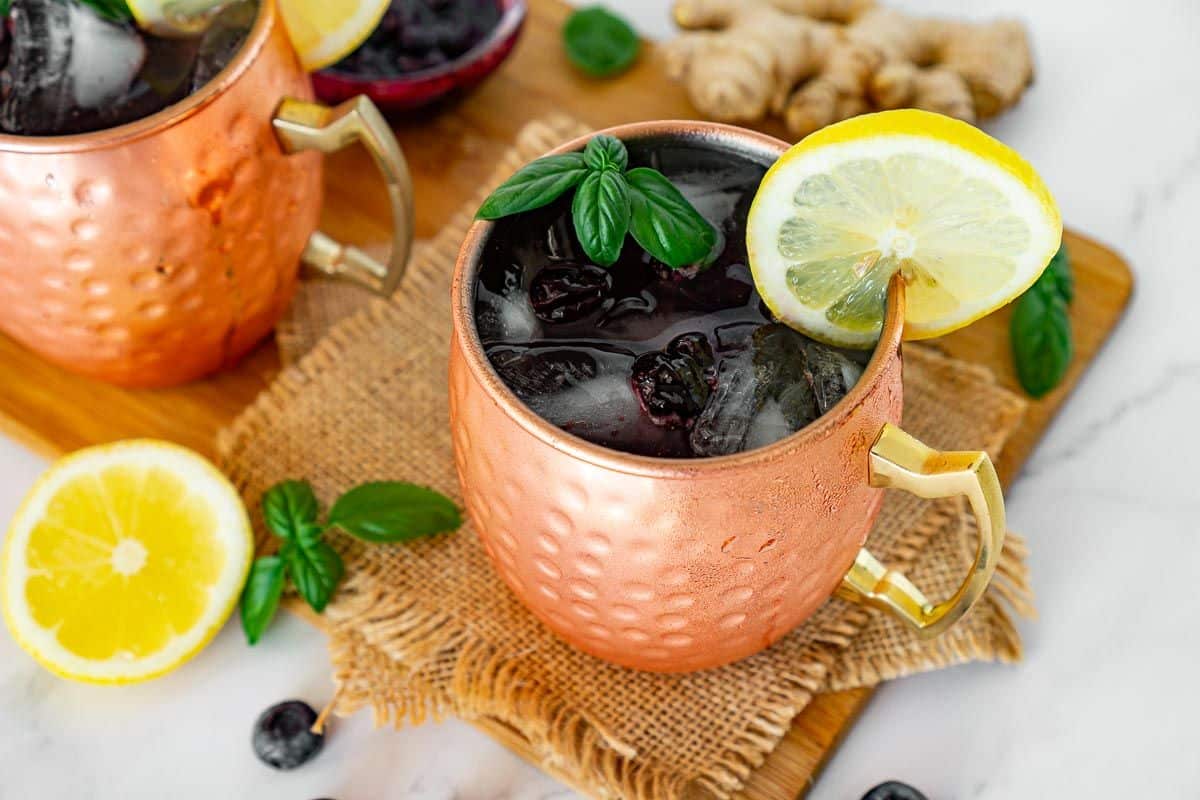 Blueberry Moscow Mules
