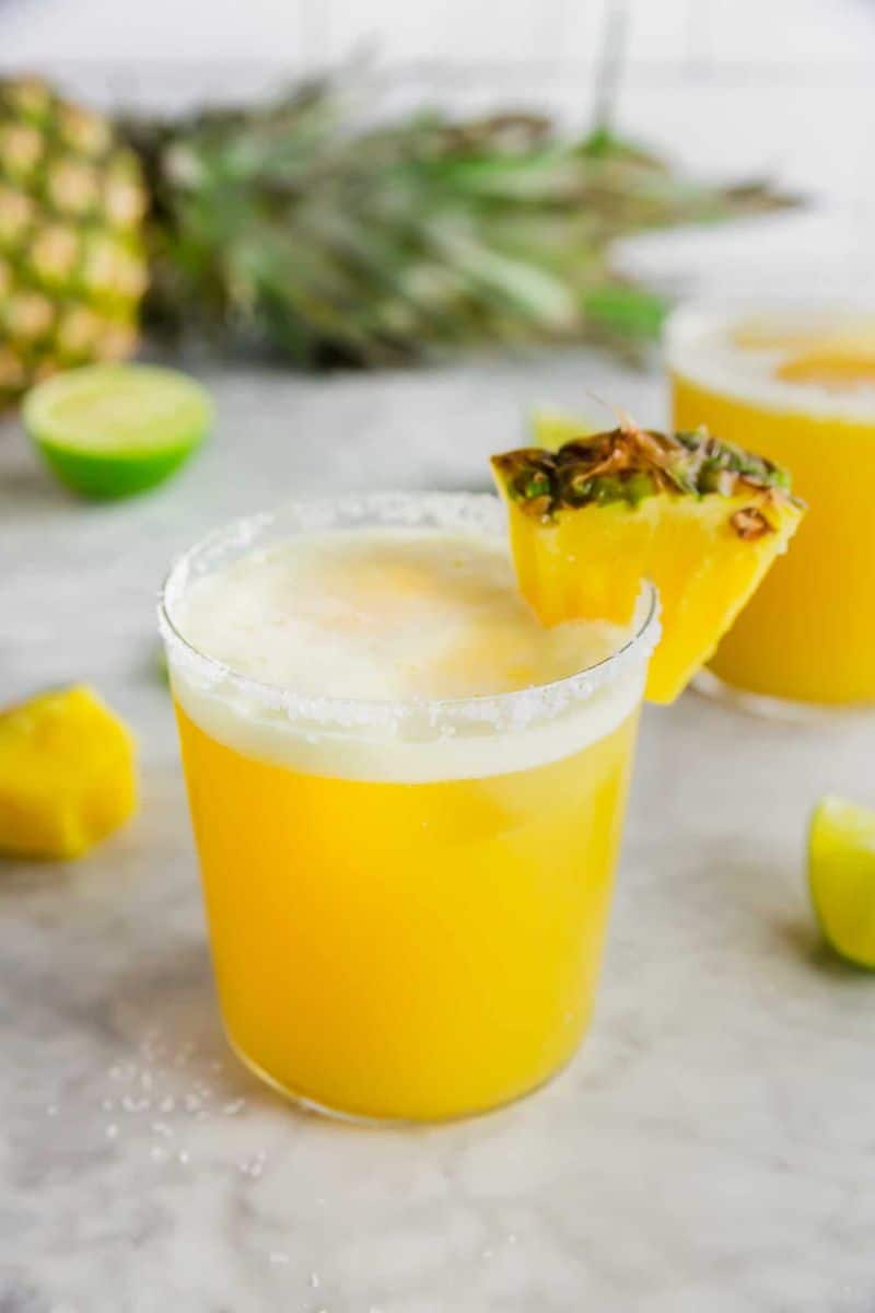 Pineapple Margarita on the Rocks (only 5 ingredients!)