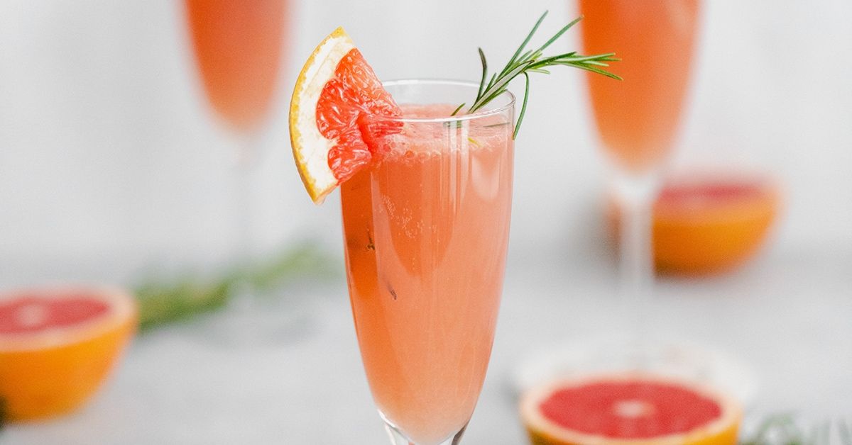 Grapefruit Mimosa with Rosemary