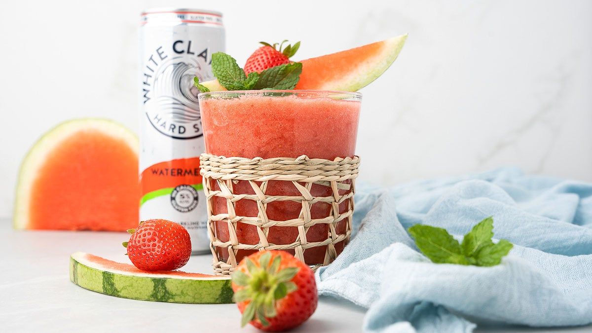 Strawberry Watermelon Rum White Claw Slushie