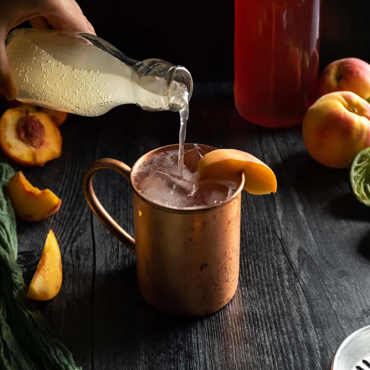 Peach Moscow Mule (Vodka, Bourbon or Virgin)