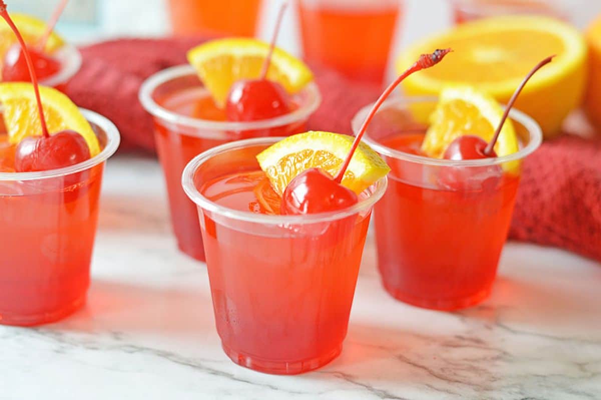 Tequila Sunrise Jello Shots