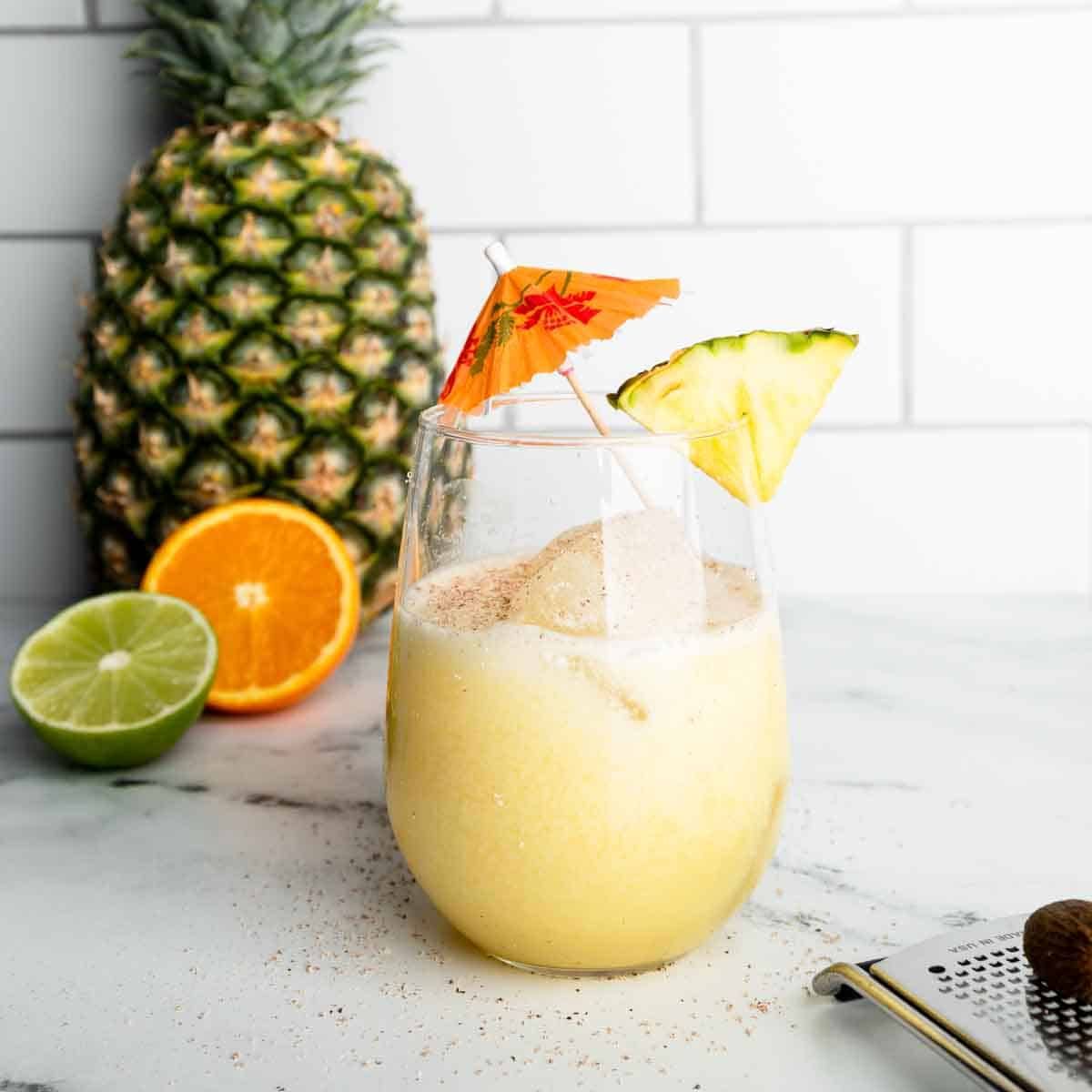 Tropical Pineapple and Coconut Mocktail (Virgin Painkiller)