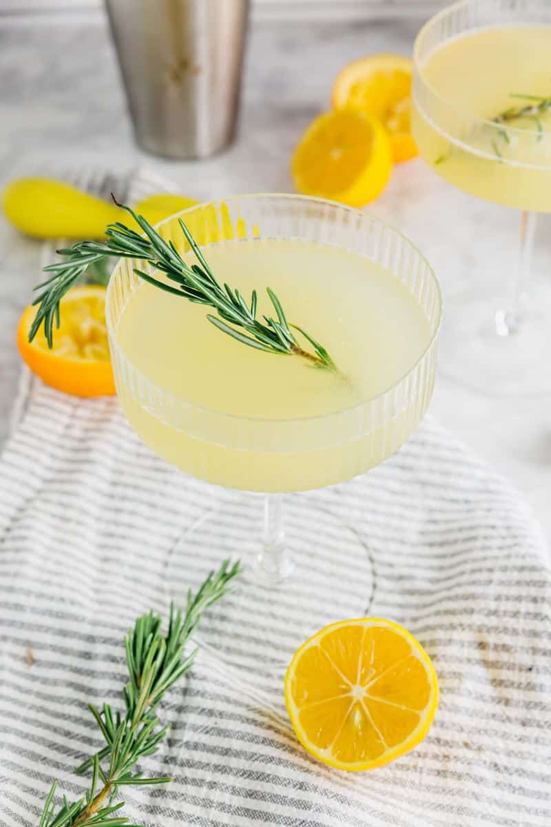 Meyer Lemon Rosemary Bees Knees Cocktail