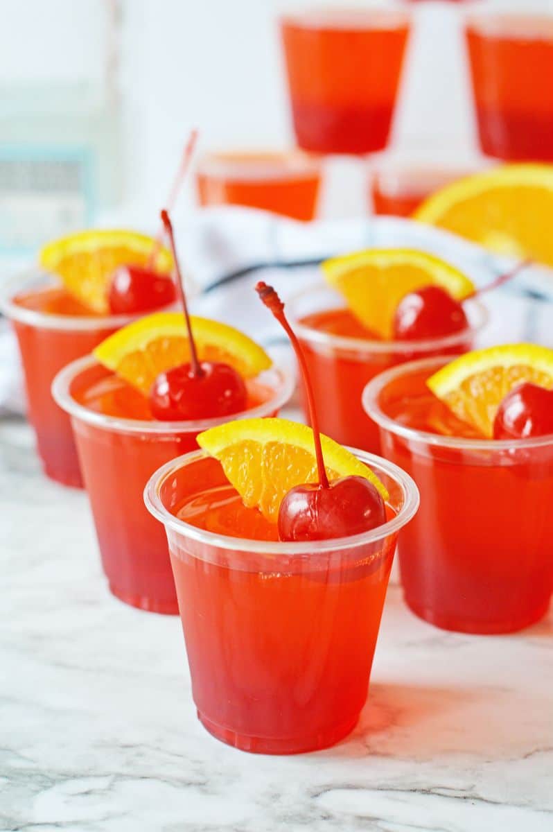 Tequila Sunrise Jello Shots