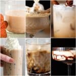 photo collage of khalua drink recipes