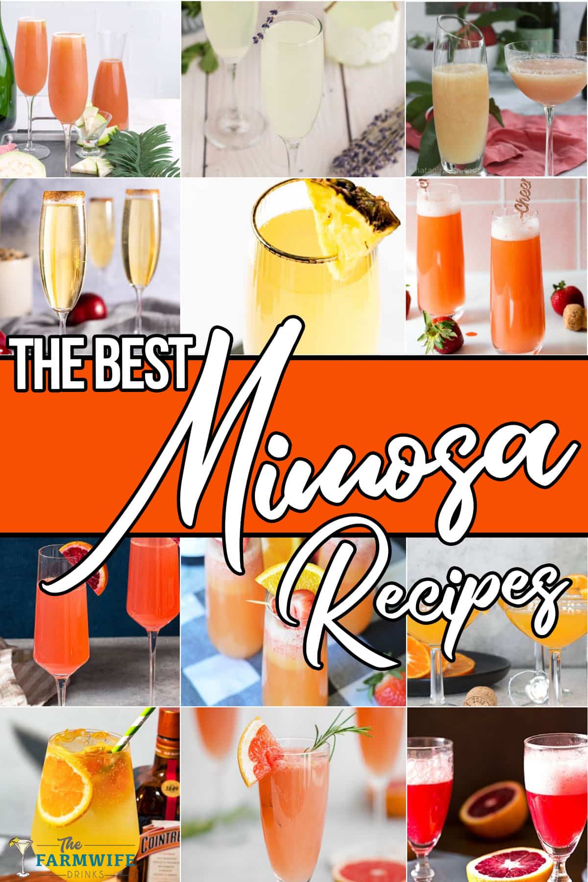 photo collage of mimosa recipes with text which reads the best mimosa recipes