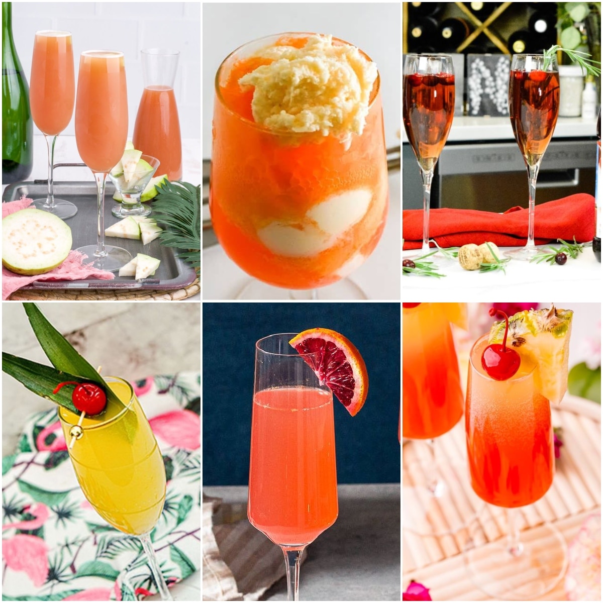 photo collage of mimosa recipes