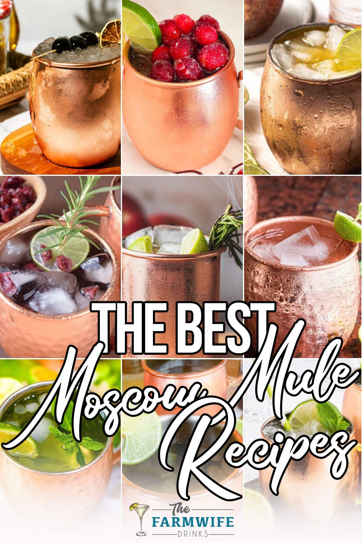 photo collage of moscow mule recipes with text which reads the best moscow mule recipes