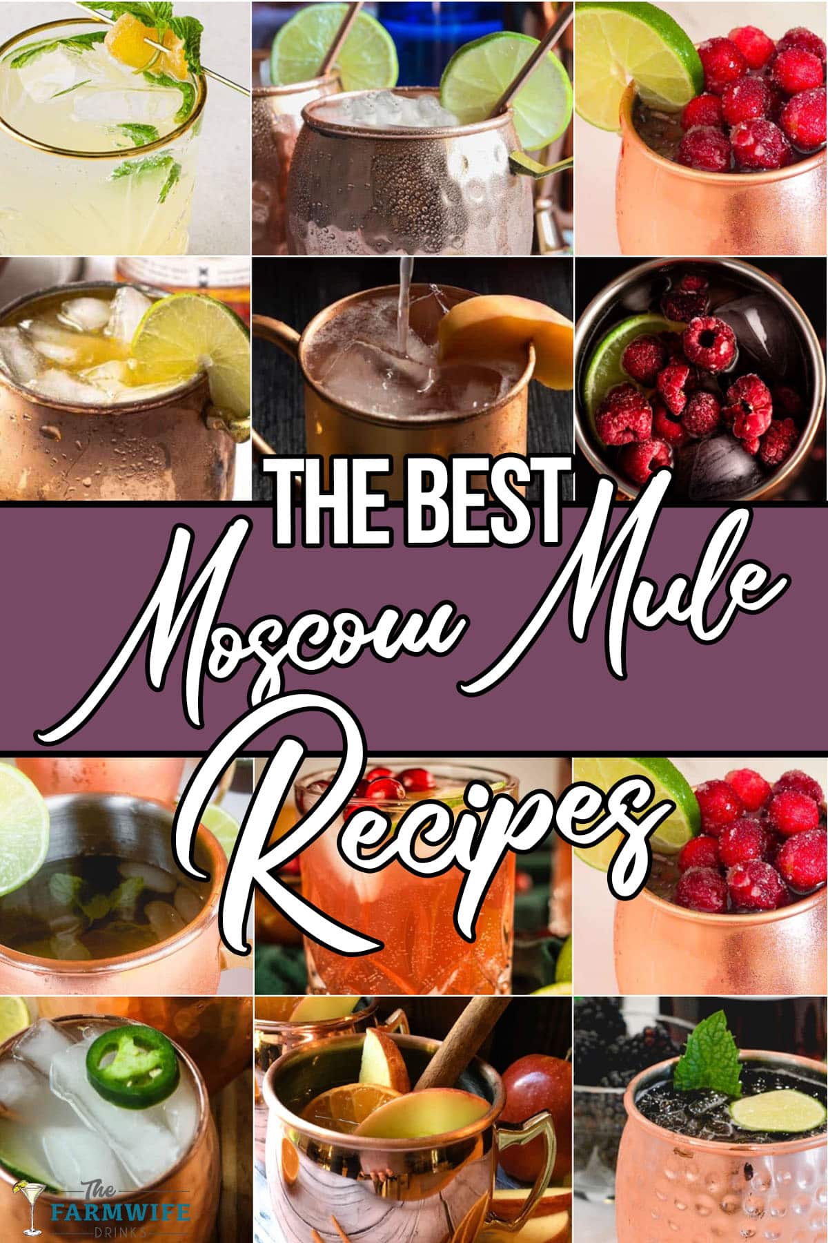 photo collage of moscow mule cocktails with text which reads the best moscow mule recipes