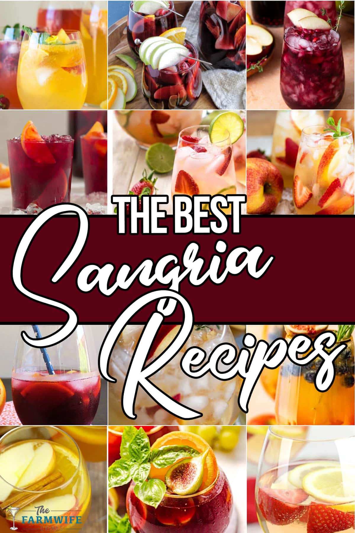 photo collage of sangria drink recipes with text which reads the best sangria recipes