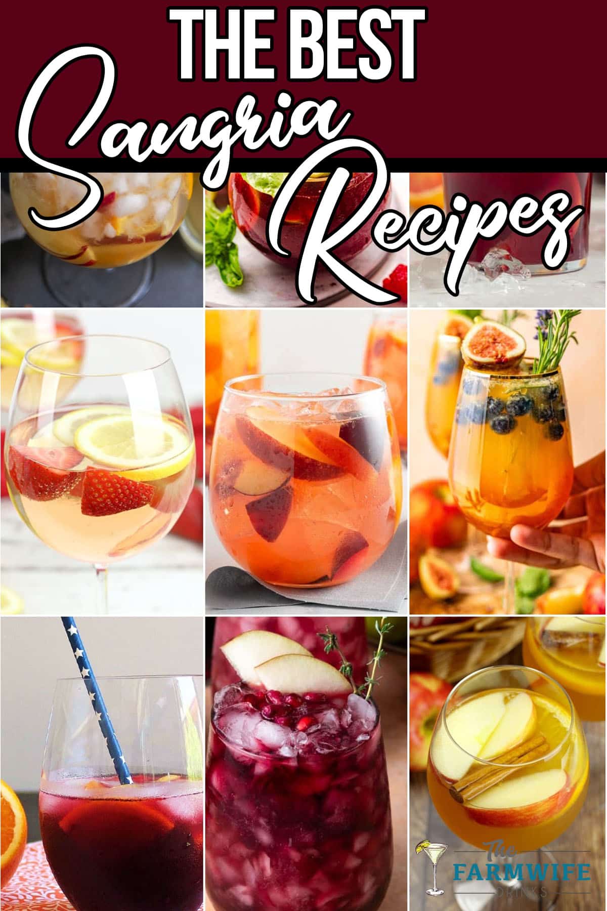 photo collage of sangria drink recipes which reads the best sangria recipes