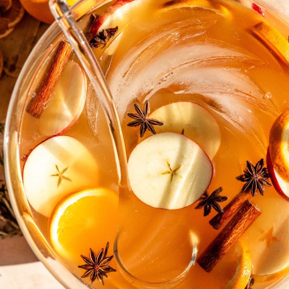 Apple Cider Prosecco Bourbon Punch