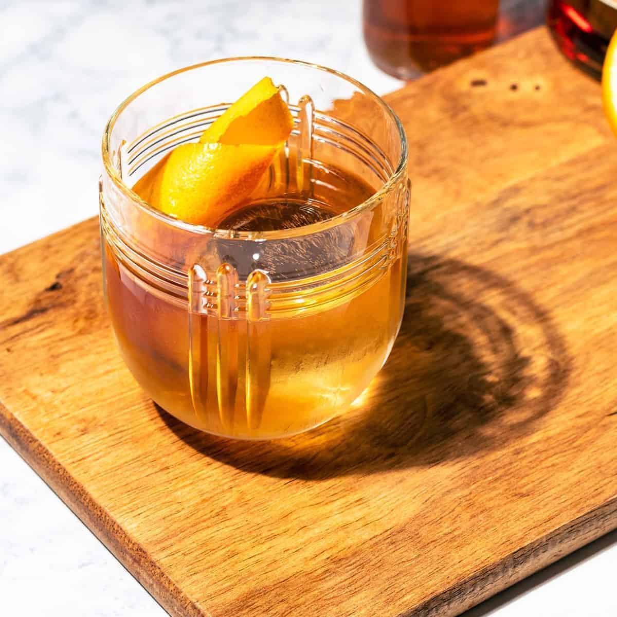 Spiced Dark Rum Old Fashioned Cocktail