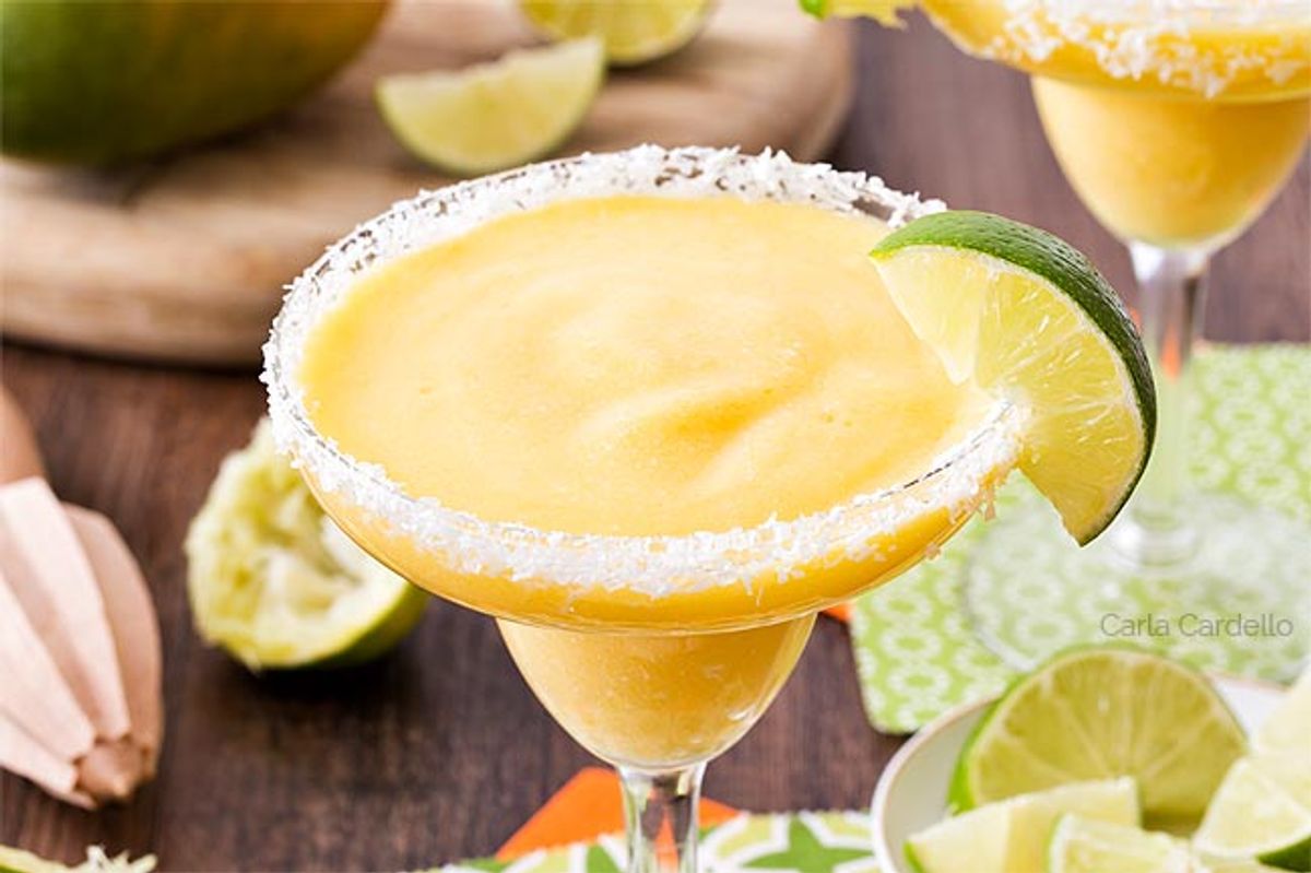 Frozen Mango Margarita Recipe (Tequila and Virgin Margarita)
