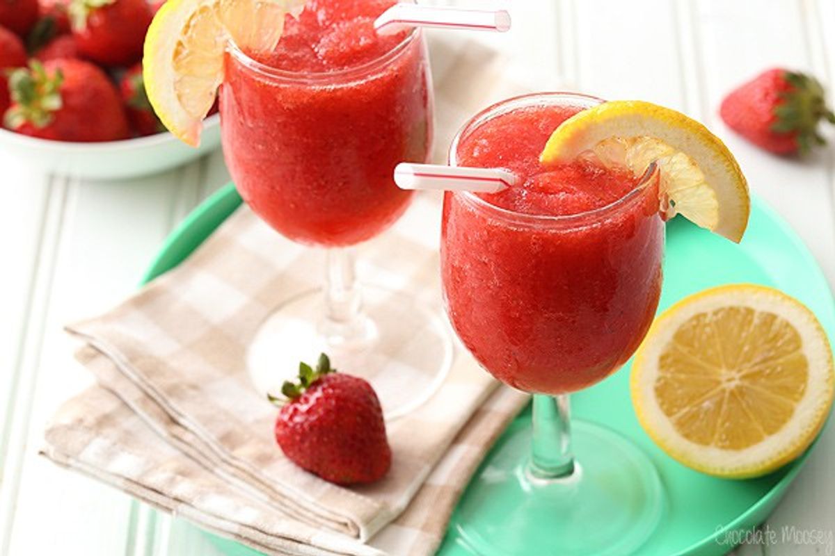 Strawberry Slushies (With or Without Wine) - Homemade In The Kitchen