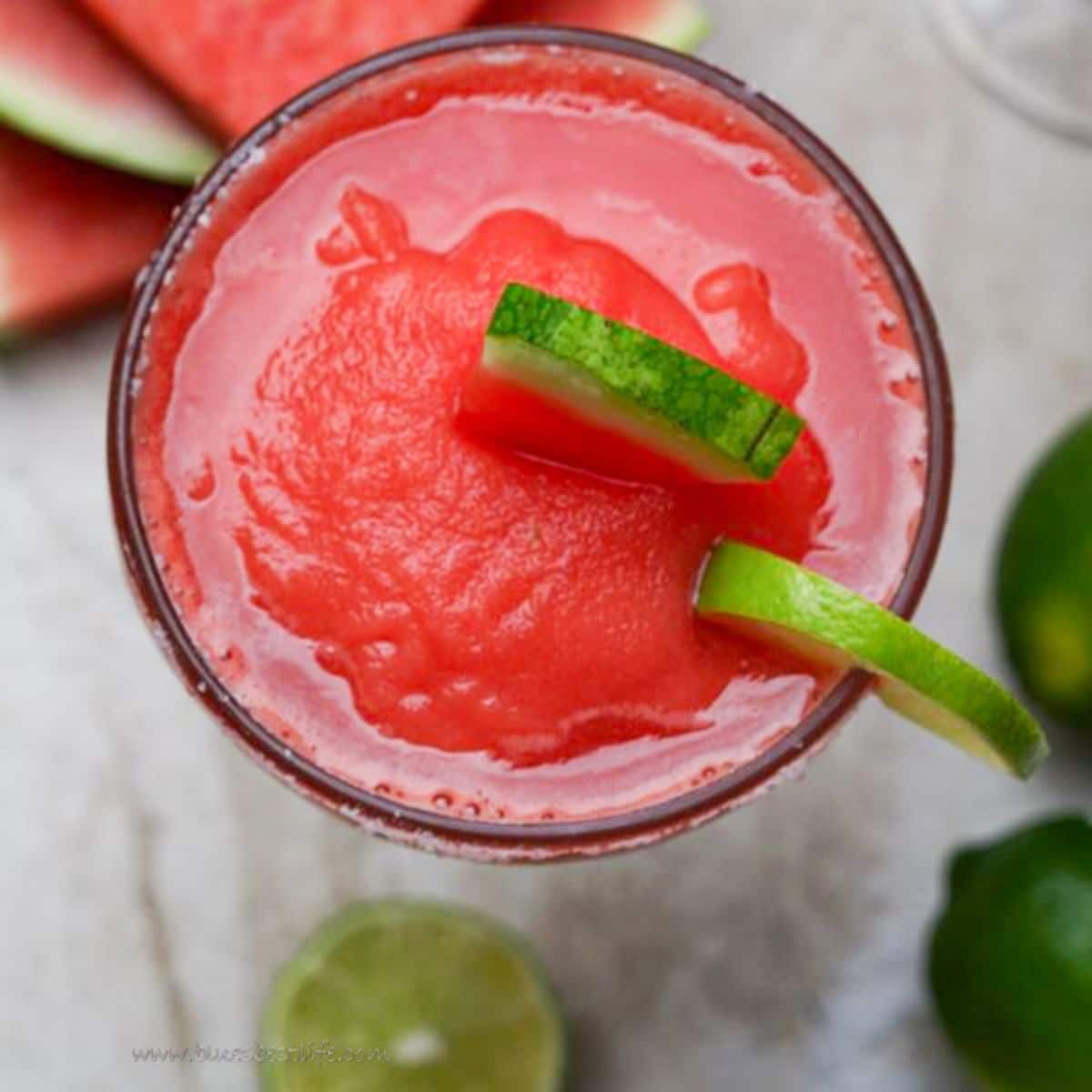 Skinny Frozen Watermelon Margarita {Only 4 Ingredients}