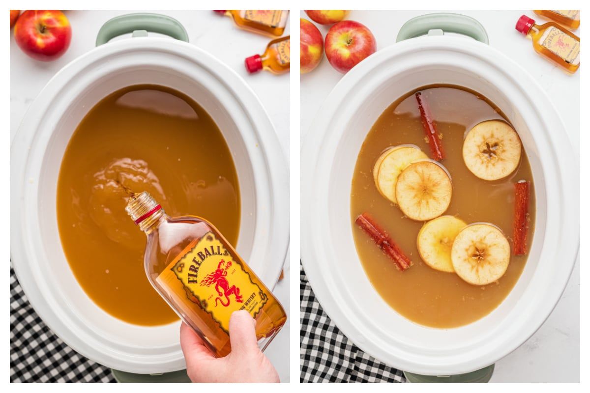 Slow Cooker Fireball Apple Cider