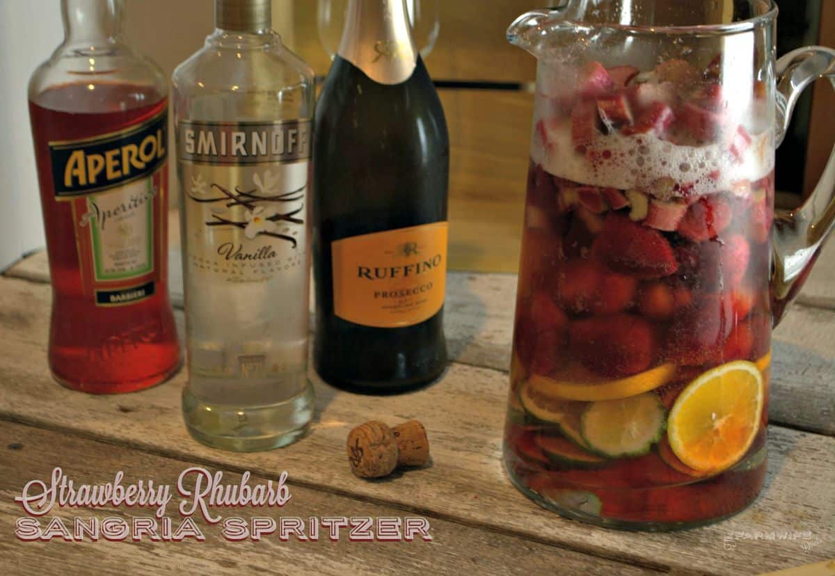 Strawberry Rhubarb Sangria Spritzer