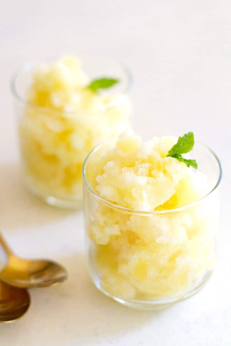 Pineapple Mint Granita with Rum | Girl Versus Dough