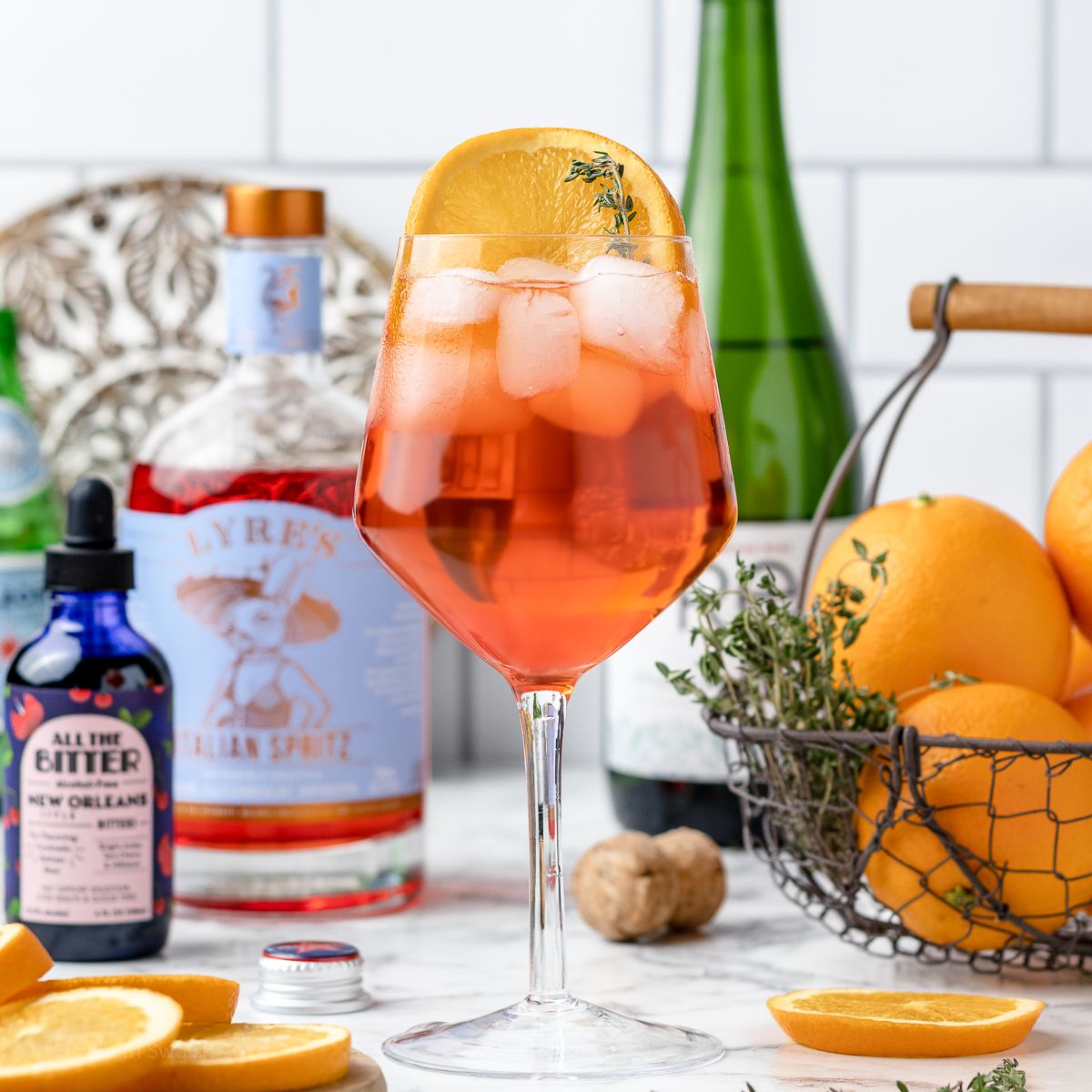 NA Aperol Spritz Mocktail | Entirely Elizabeth