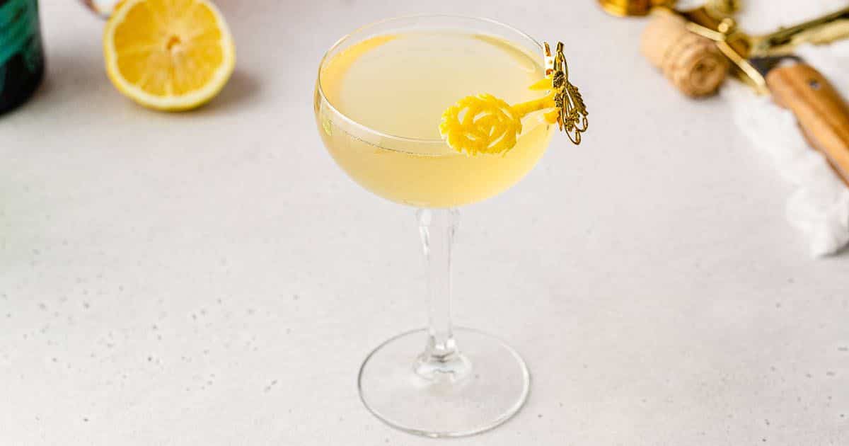 Amaretto French 75 - a cross between an Amaretto sour and a French 75