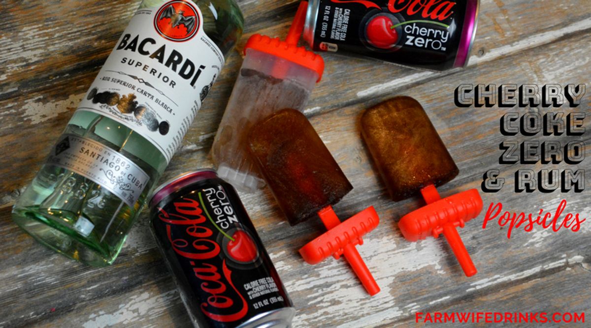 Cherry Coke and Rum Popsicles {Cherry Coke Zero} - Low Carb Boozy Popsicles