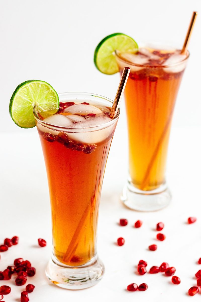 Pomegranate Lime Spritzer Cocktail | Maple + Mango