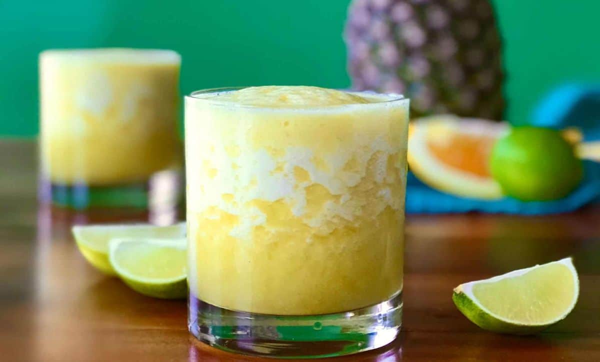 Frozen Pineapple Virgin Margarita (Whole30, no sugar added)