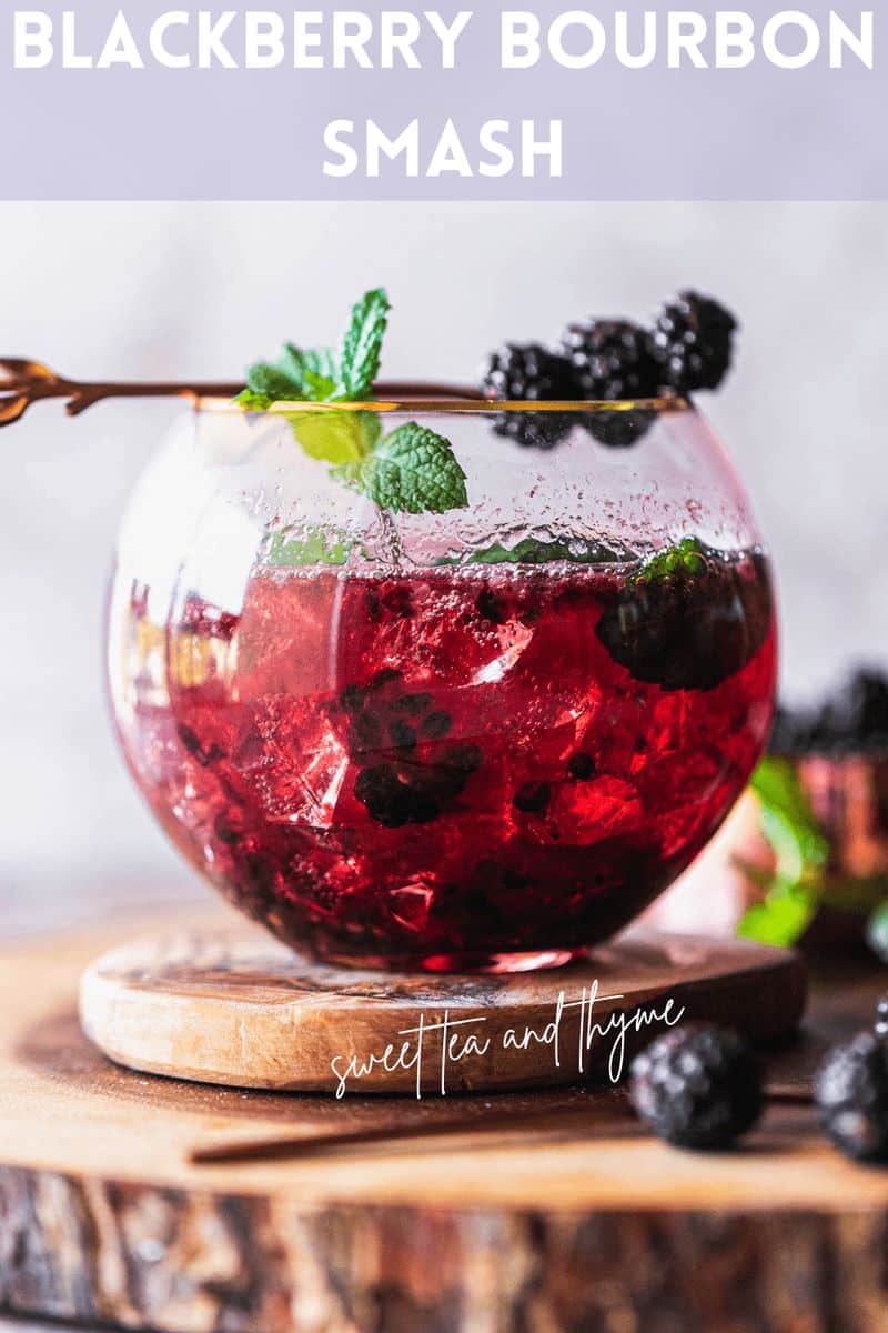 Blackberry Bourbon Smash Cocktail