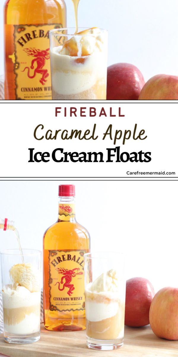 Fireball Caramel Apple Floats - Carefree Mermaid