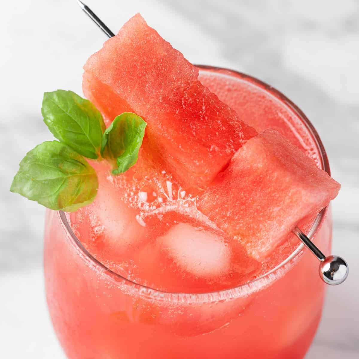 Watermelon Basil Mocktail - The Littlest Crumb