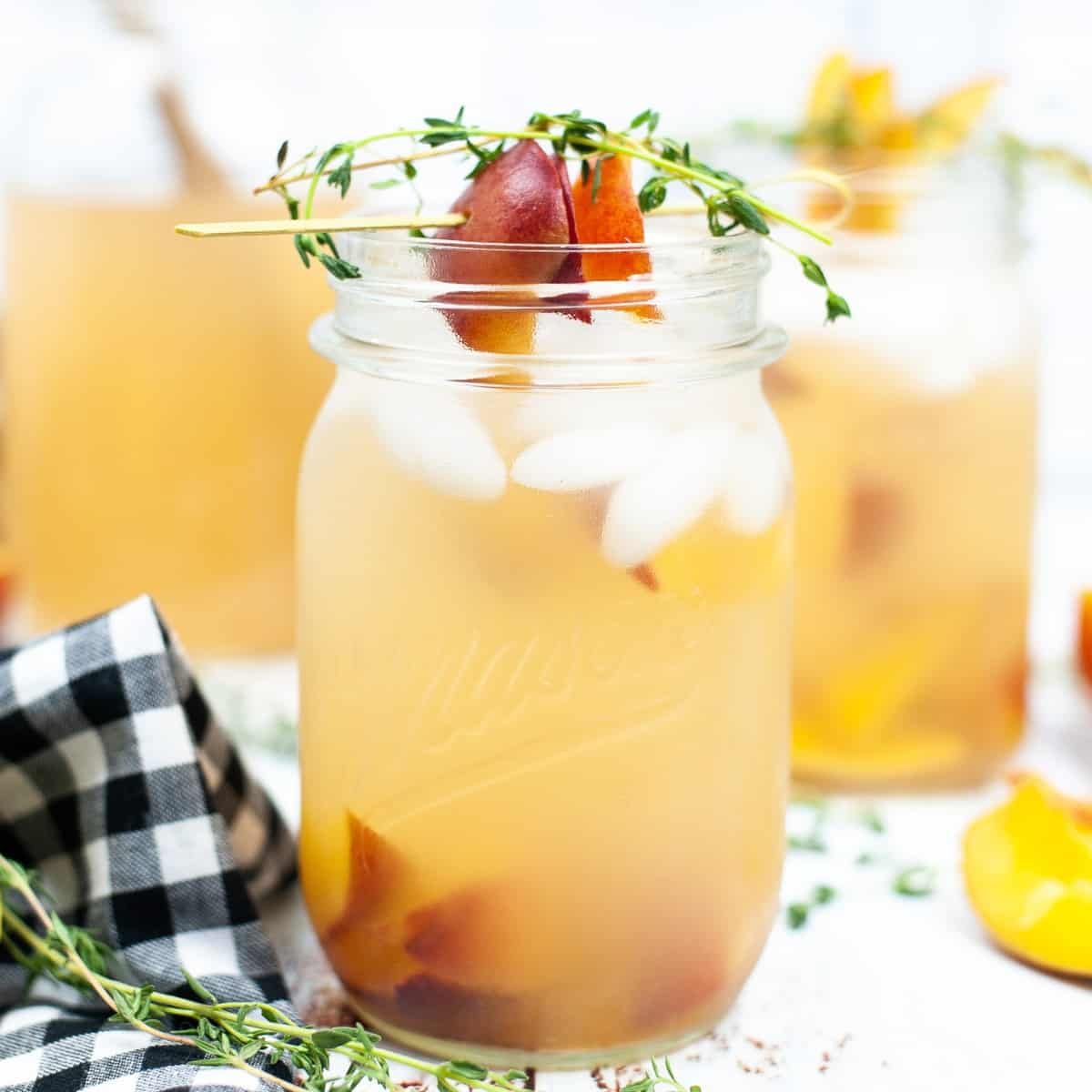 Rustic, Refreshing Peach Gin Fizz