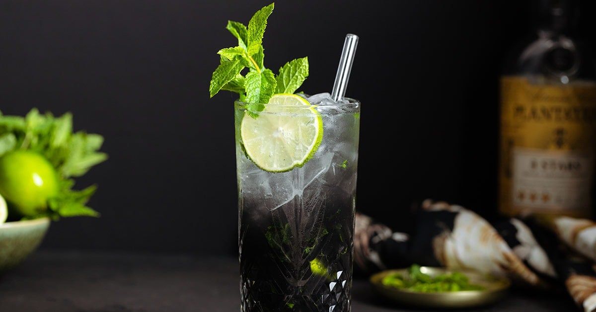 Black Mojito with Charcoal