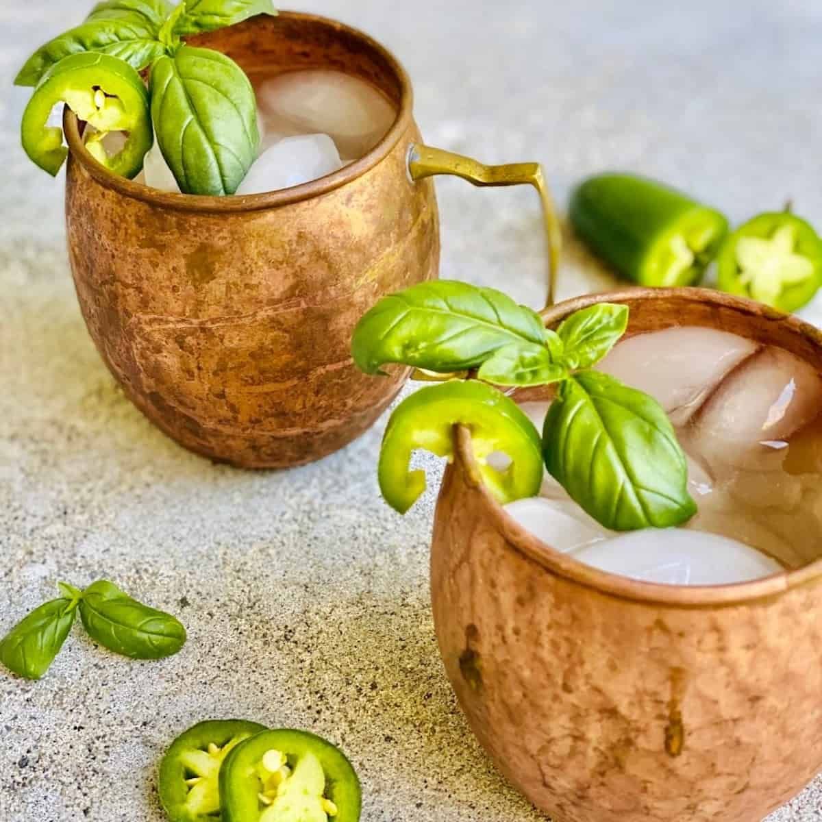 Spicy Jalapeno Basil Moscow Mule - The Short Order Cook