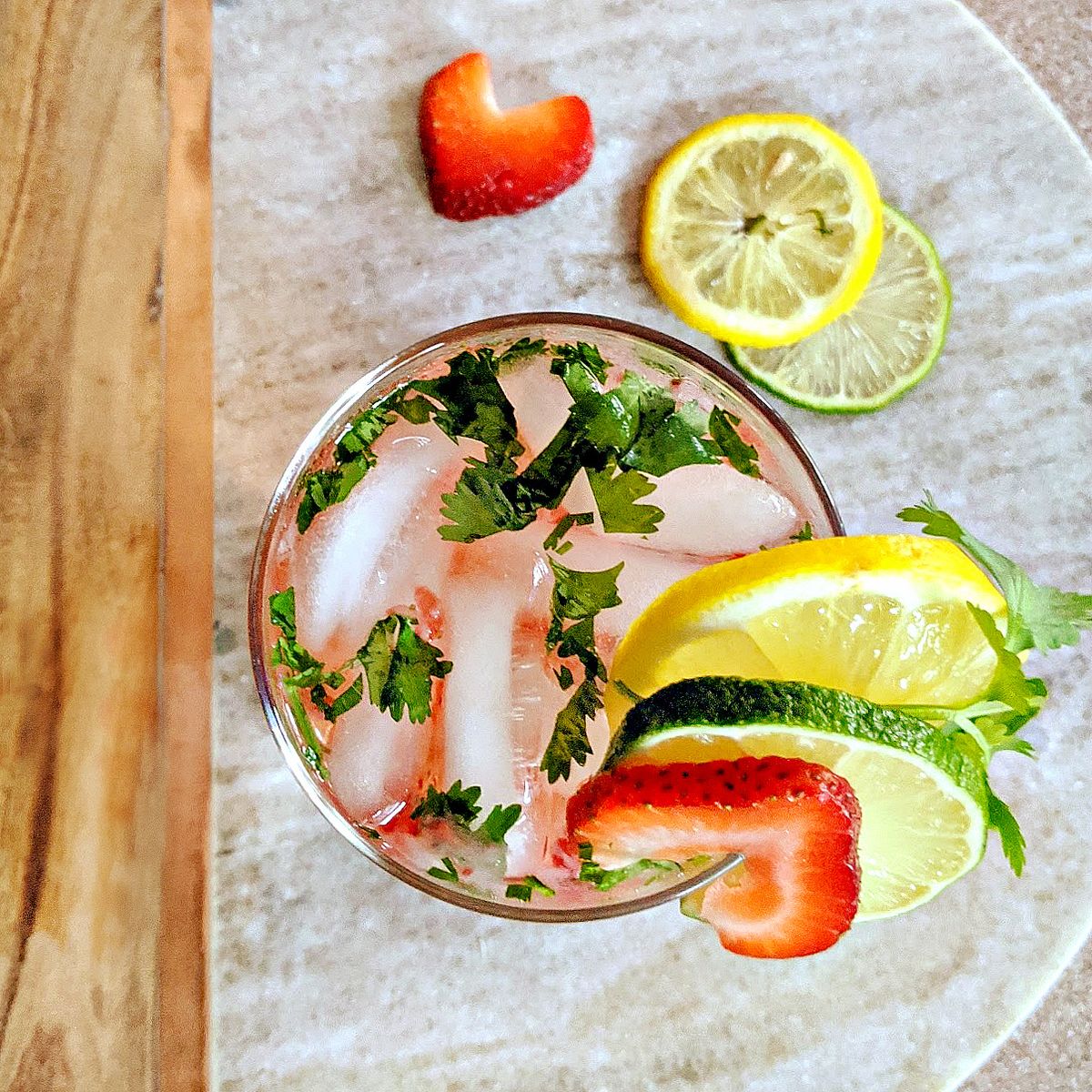 Strawberry and Cilantro Mocktail