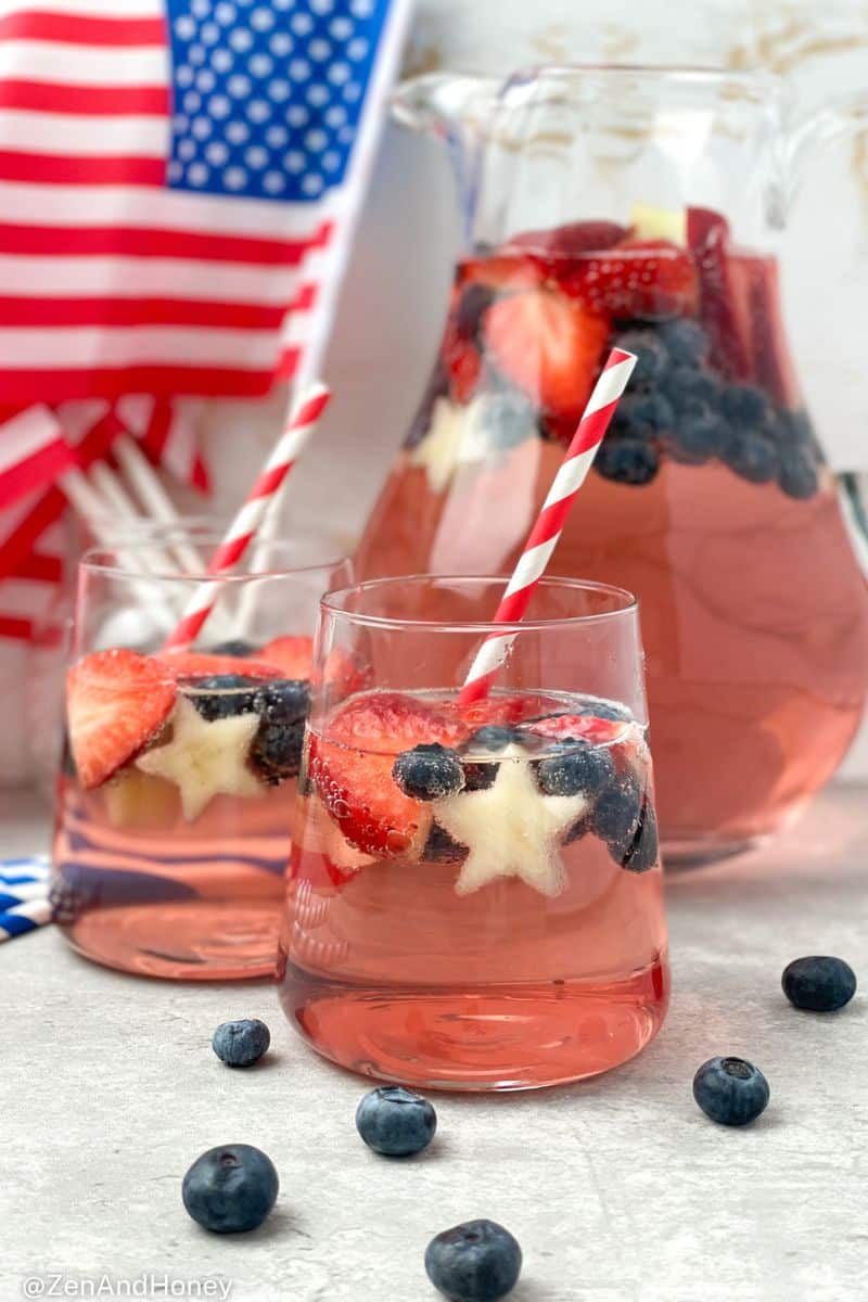 Red White And Blue Sangria - ZEN AND HONEY