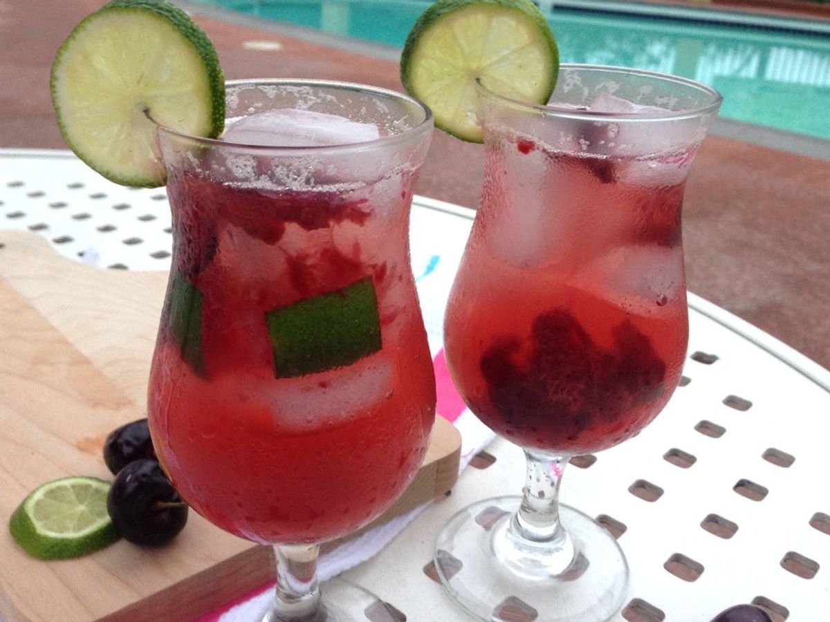 Cherry Lime Spritzer Mocktail Recipe - Kid Friendly Summer Drinks
