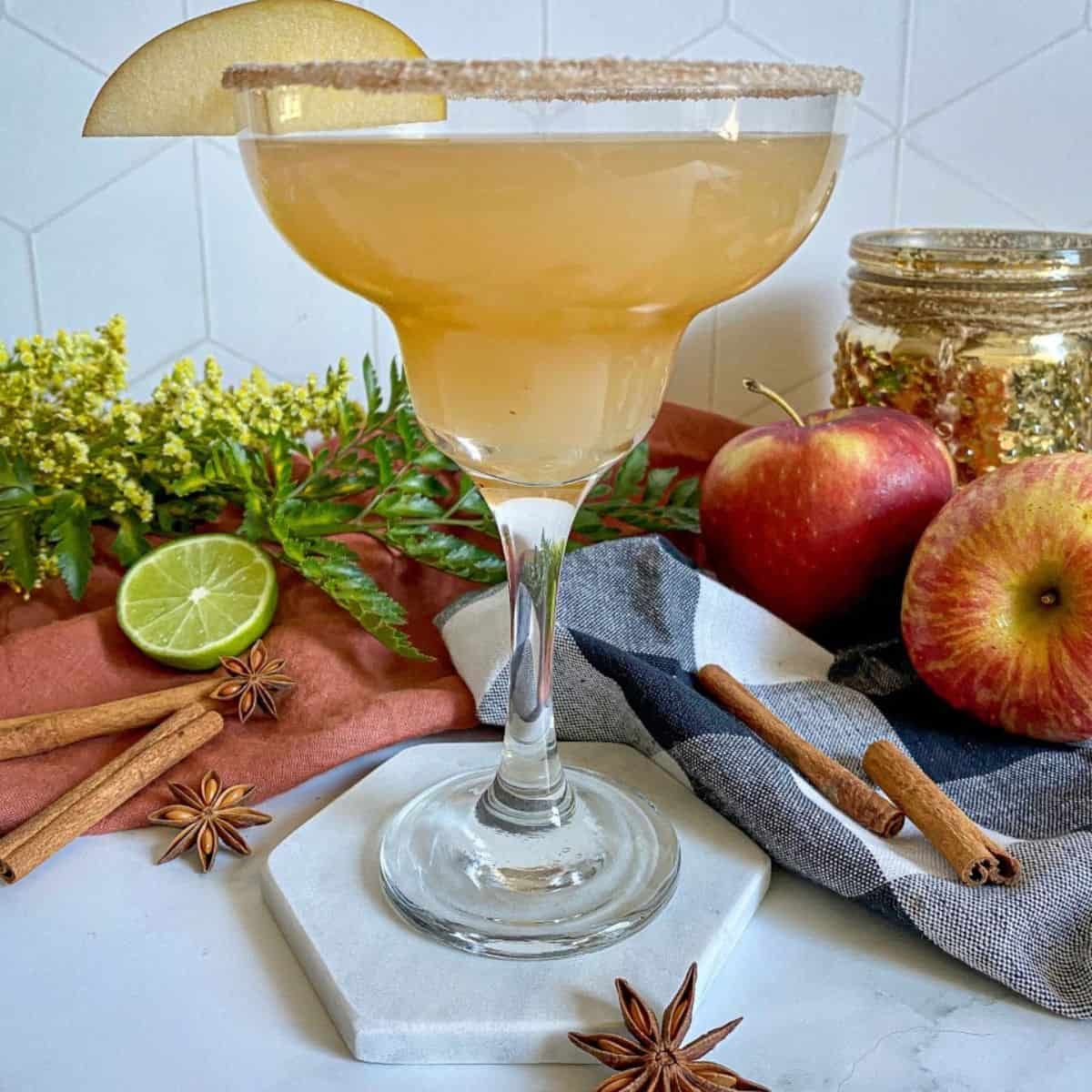 Thanksgiving Margarita with Apple Cider - Happy Honey Kitchen