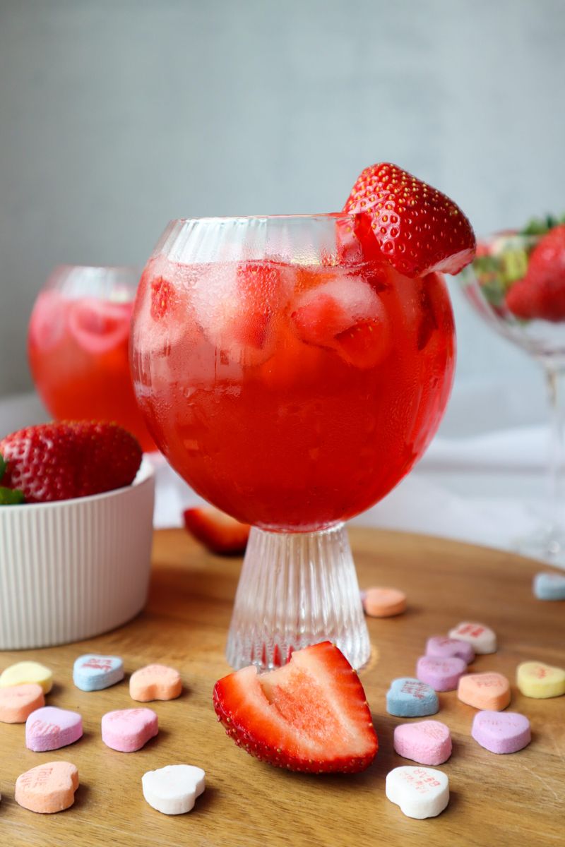 Strawberry Vanilla Valentines Margarita - Golden Grace Kitchen