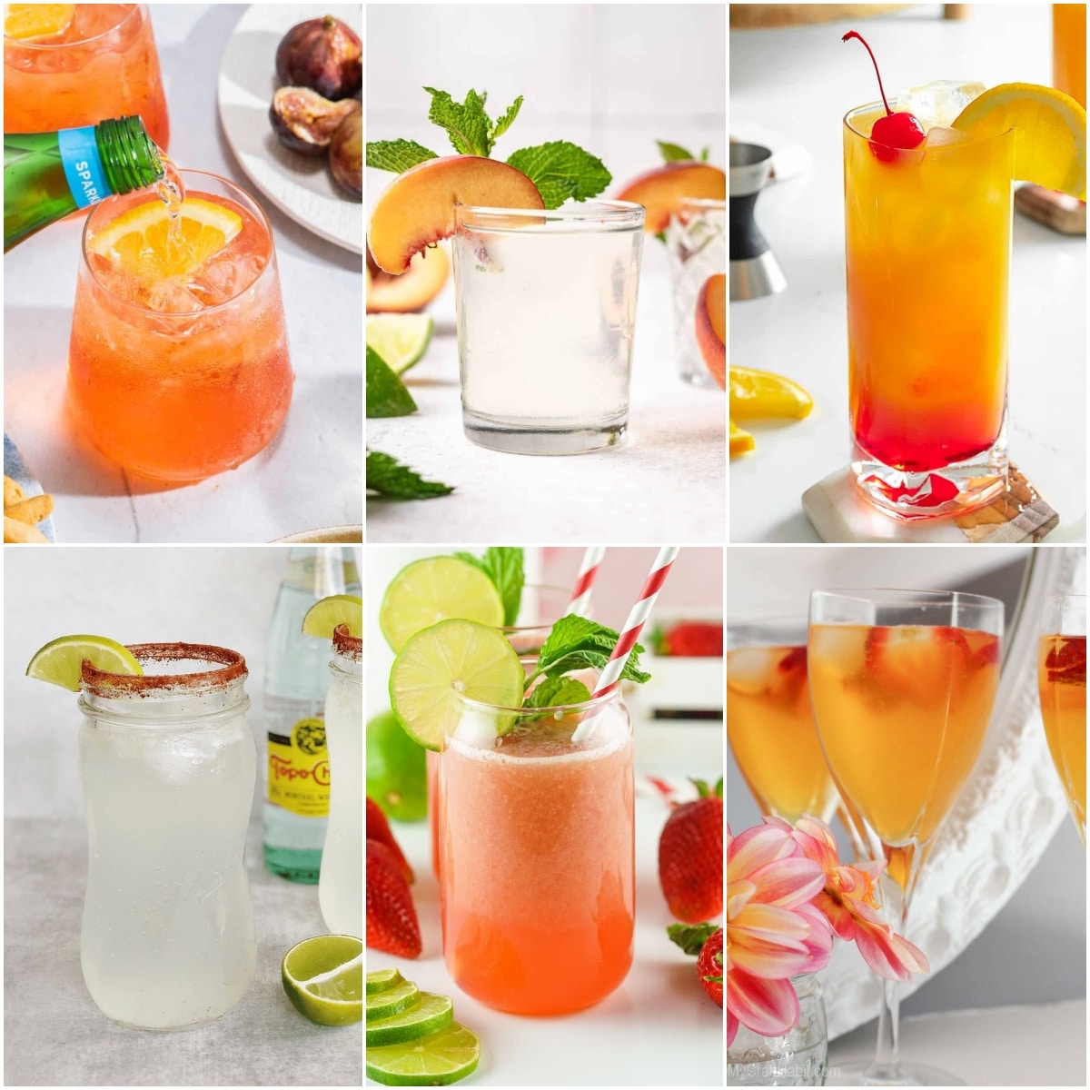 photo collage of 3 ingredient drink recipes