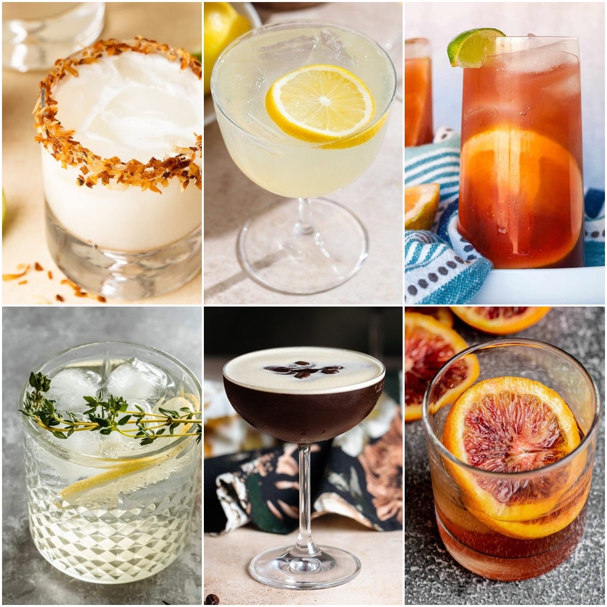 photo collage of no-fuss cocktail recipes
