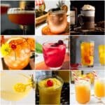 photo collage of cocktails made with amaretto