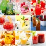 photo collage of big-batch drinks for a party