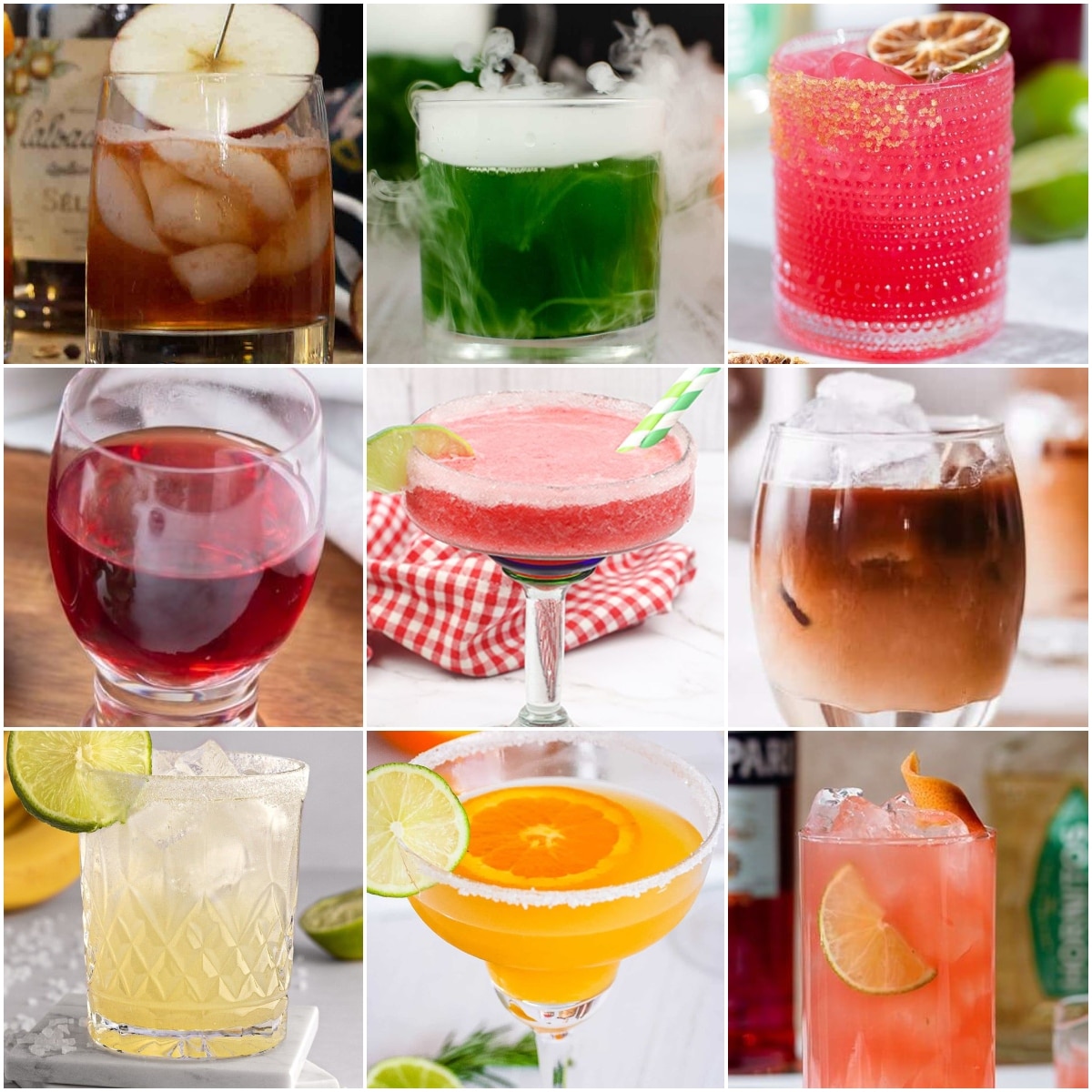 photo collage of craft cocktails