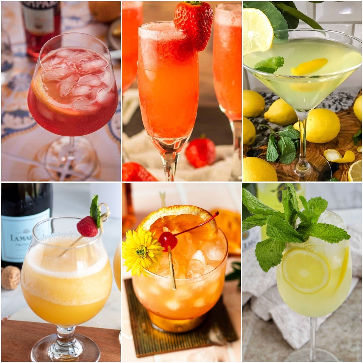 photo collage of italian cocktail recipes