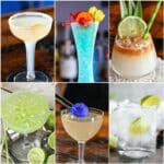 photo collage of different retro mixed drink recipes