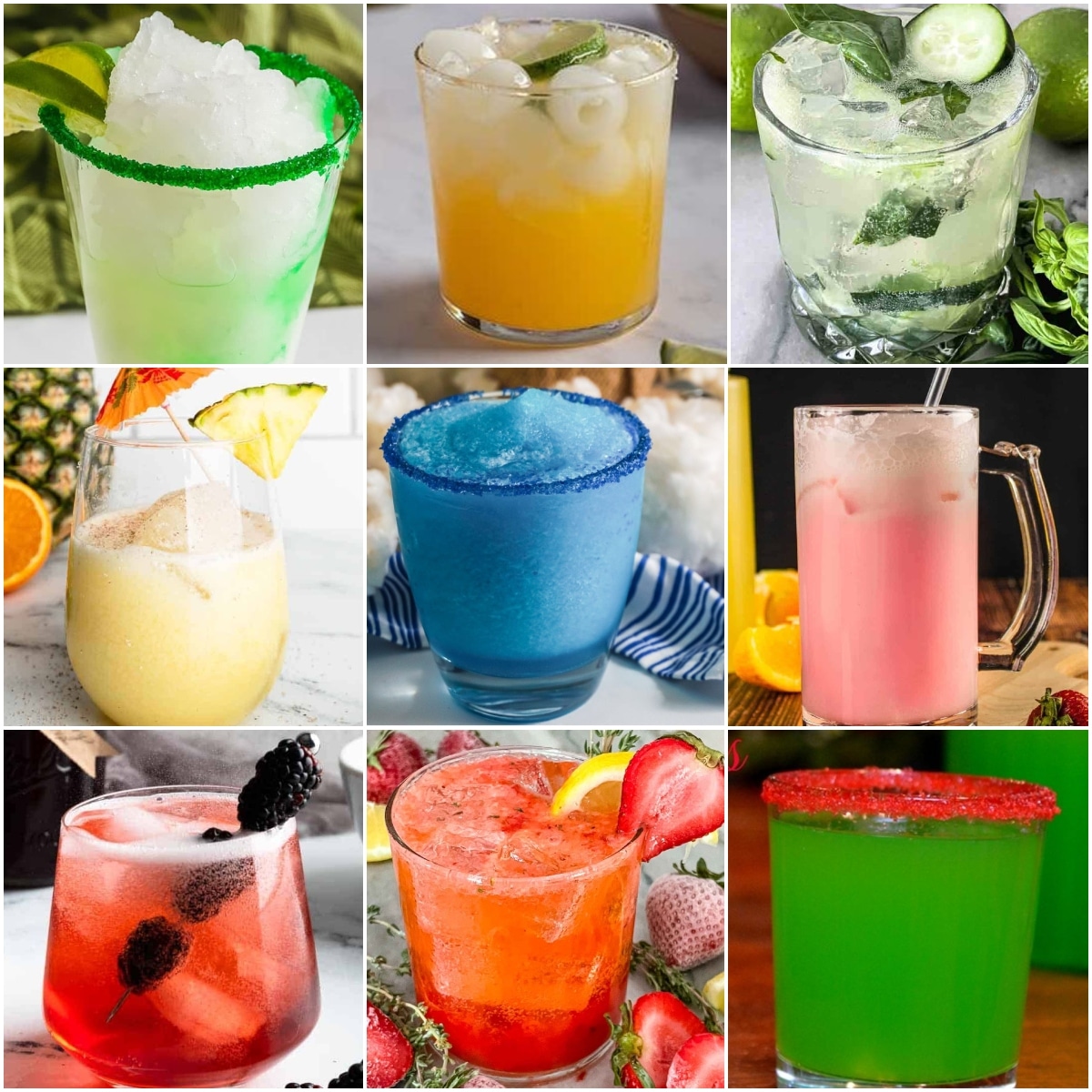 photo collage of virgin mixed drink ideas